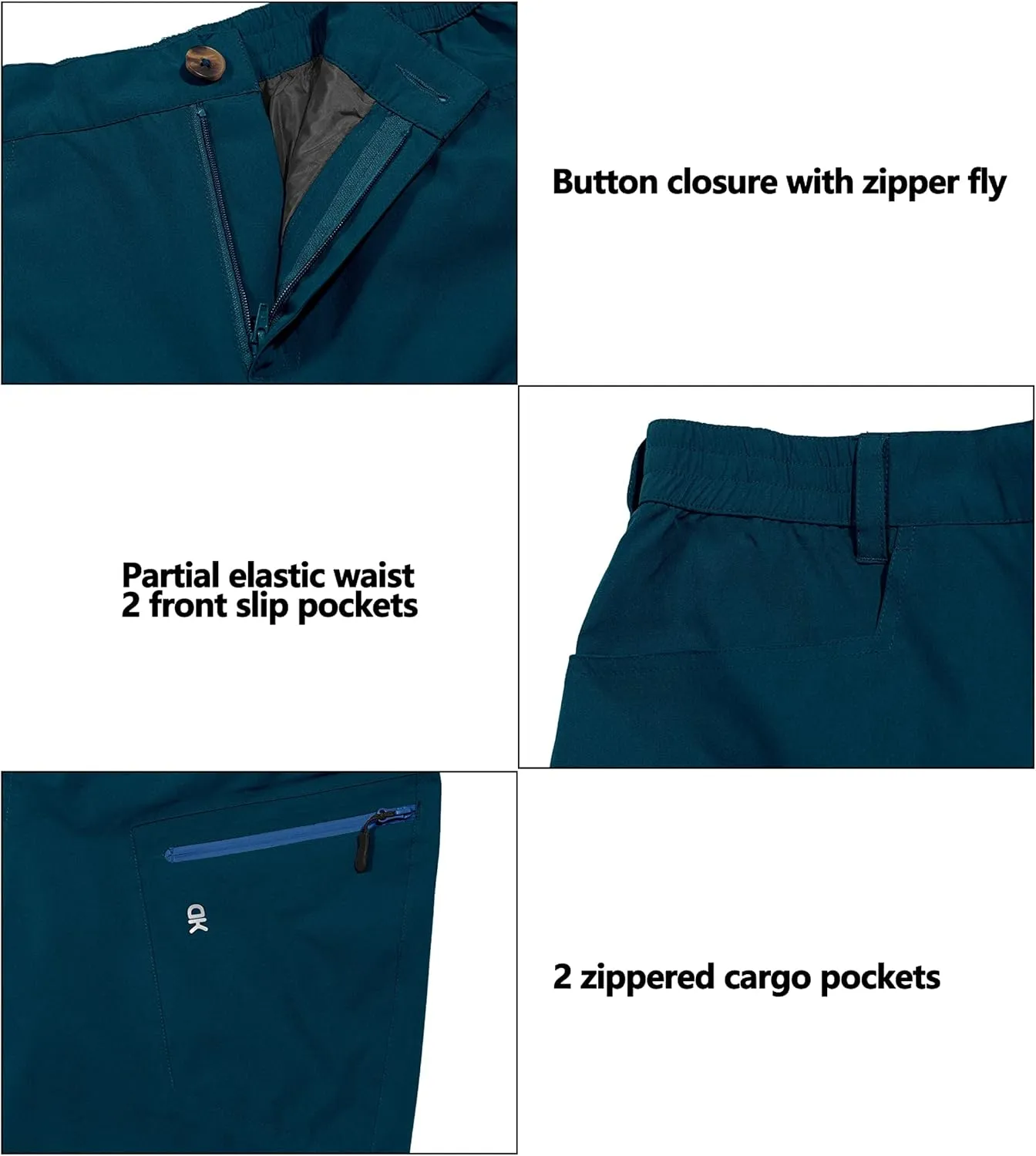 Little Donkey Andy Mens Rain Pants Waterproof Lightweight Breathable Rainproof Pants for Hiking Golf Fishing