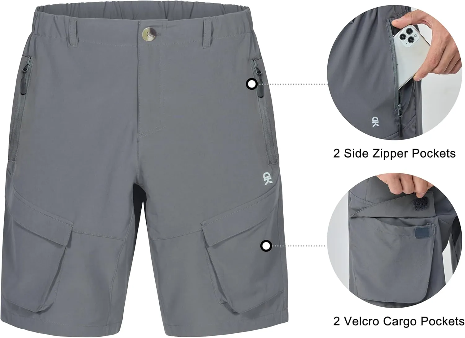 Little Donkey Andy Men's Stretch Quick Dry Cargo Shorts for Hiking, Camping, Travel