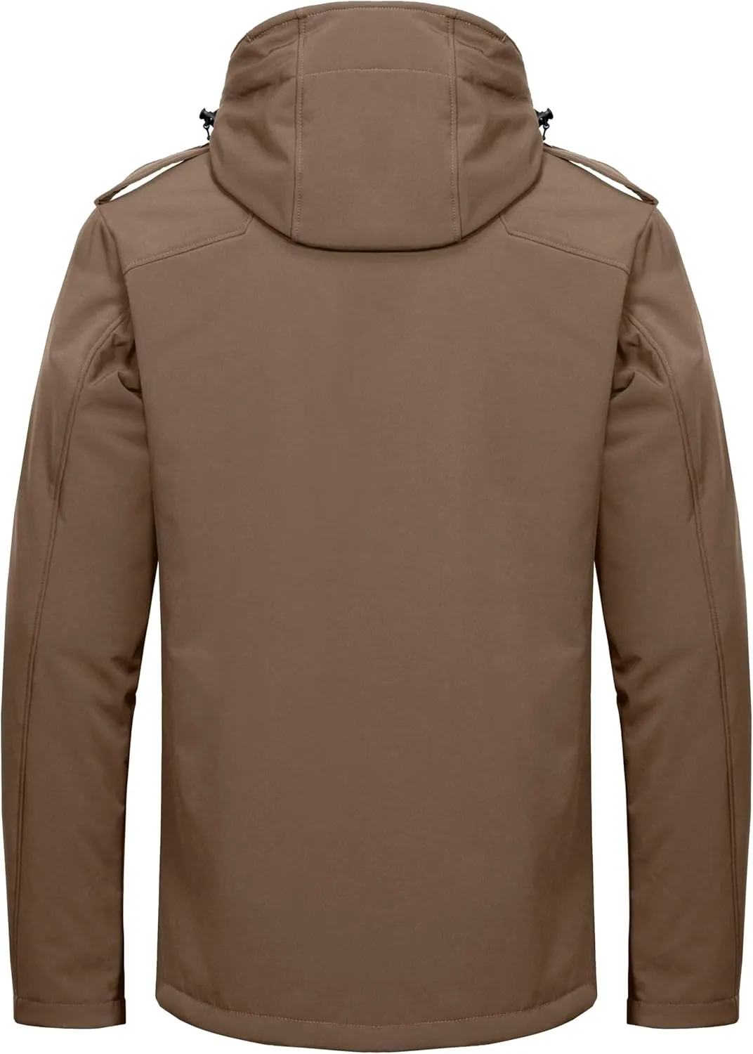 Little Donkey Andy Men's Warm Sherpa Lined Winter Softshell Jacket Windproof Mountain Ski Snow Coat with Removable Hood