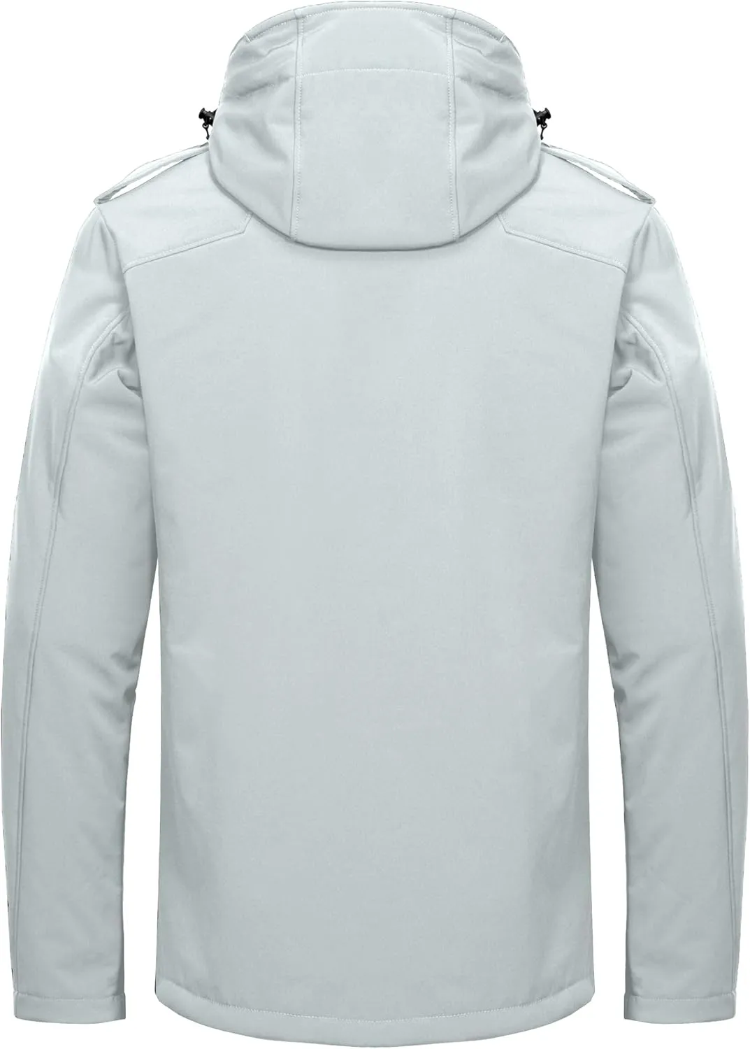 Little Donkey Andy Men's Warm Sherpa Lined Winter Softshell Jacket Windproof Mountain Ski Snow Coat with Removable Hood