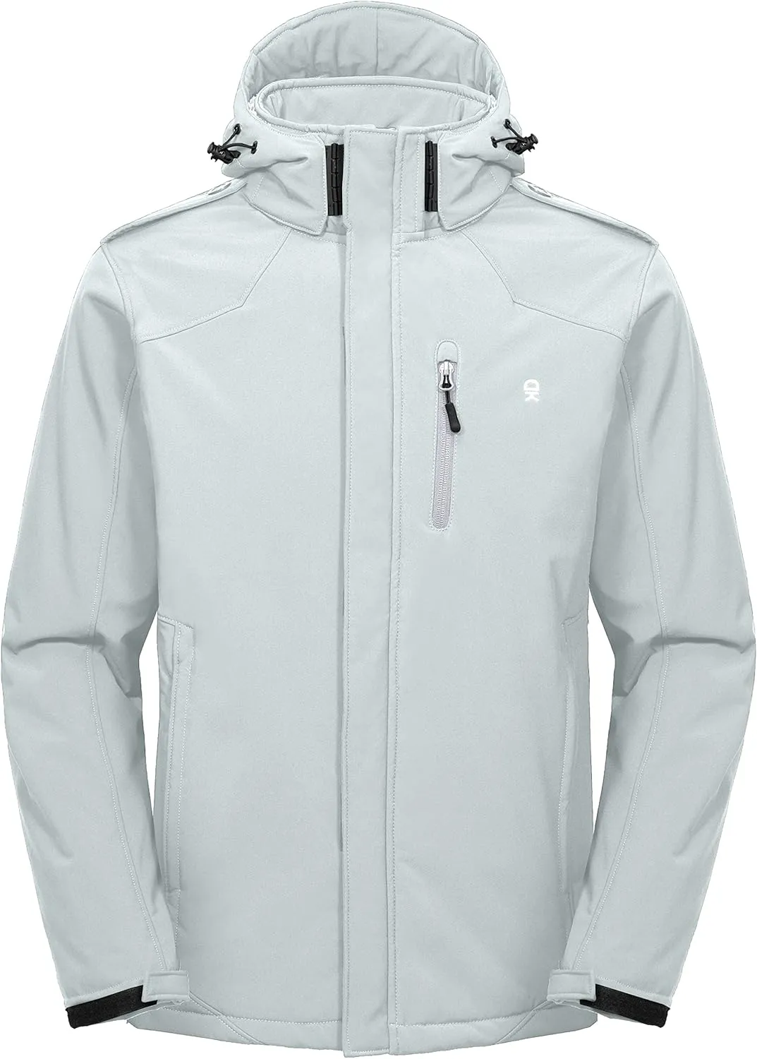 Little Donkey Andy Men's Warm Sherpa Lined Winter Softshell Jacket Windproof Mountain Ski Snow Coat with Removable Hood