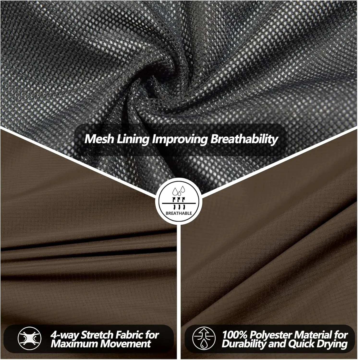 Little Donkey Andy Men's Waterproof Lightweight Rain Pants Breathable Windproof Hiking Golf Fishing Pants