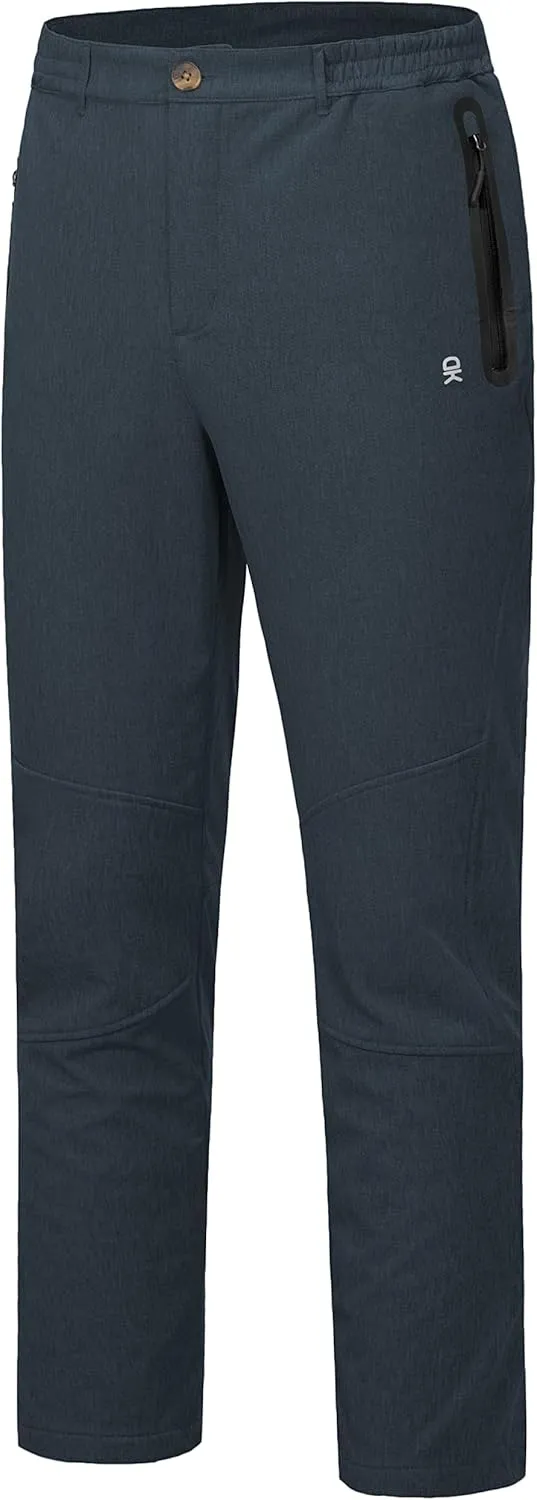 Little Donkey Andy Men's Windproof Fleece Lined Hiking Cargo Pants Water Repellent Softshell Ski Snow Pants