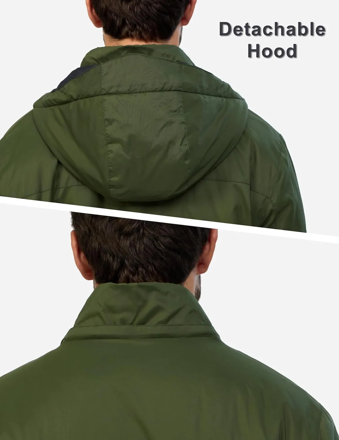 Little Donkey Andy Men's Winter Heat Reflective Jackets Water-Resistant Detachable hooded Insulated Thermal Ski Snow Coat
