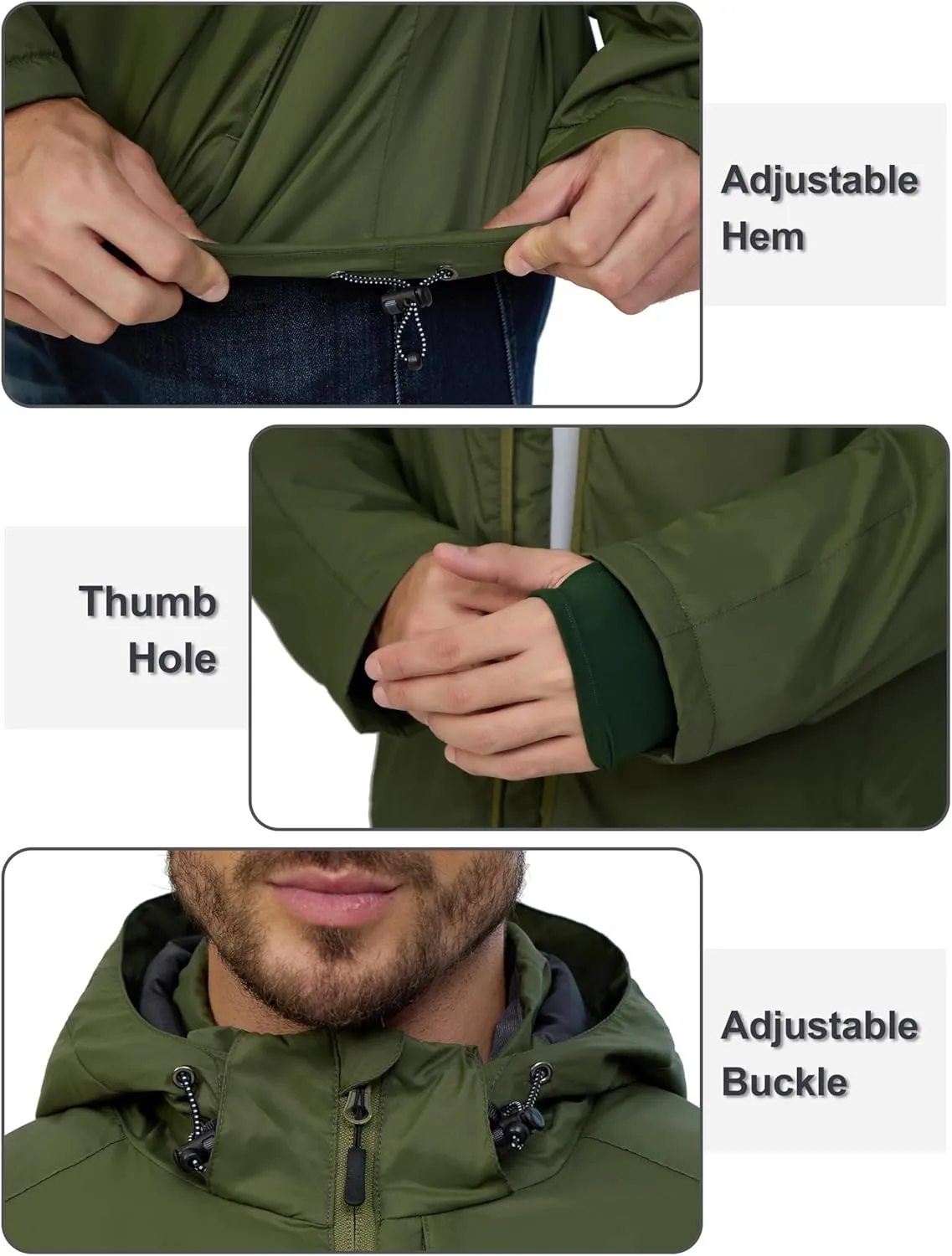 Little Donkey Andy Men's Winter Heat Reflective Jackets Water-Resistant Detachable hooded Insulated Thermal Ski Snow Coat