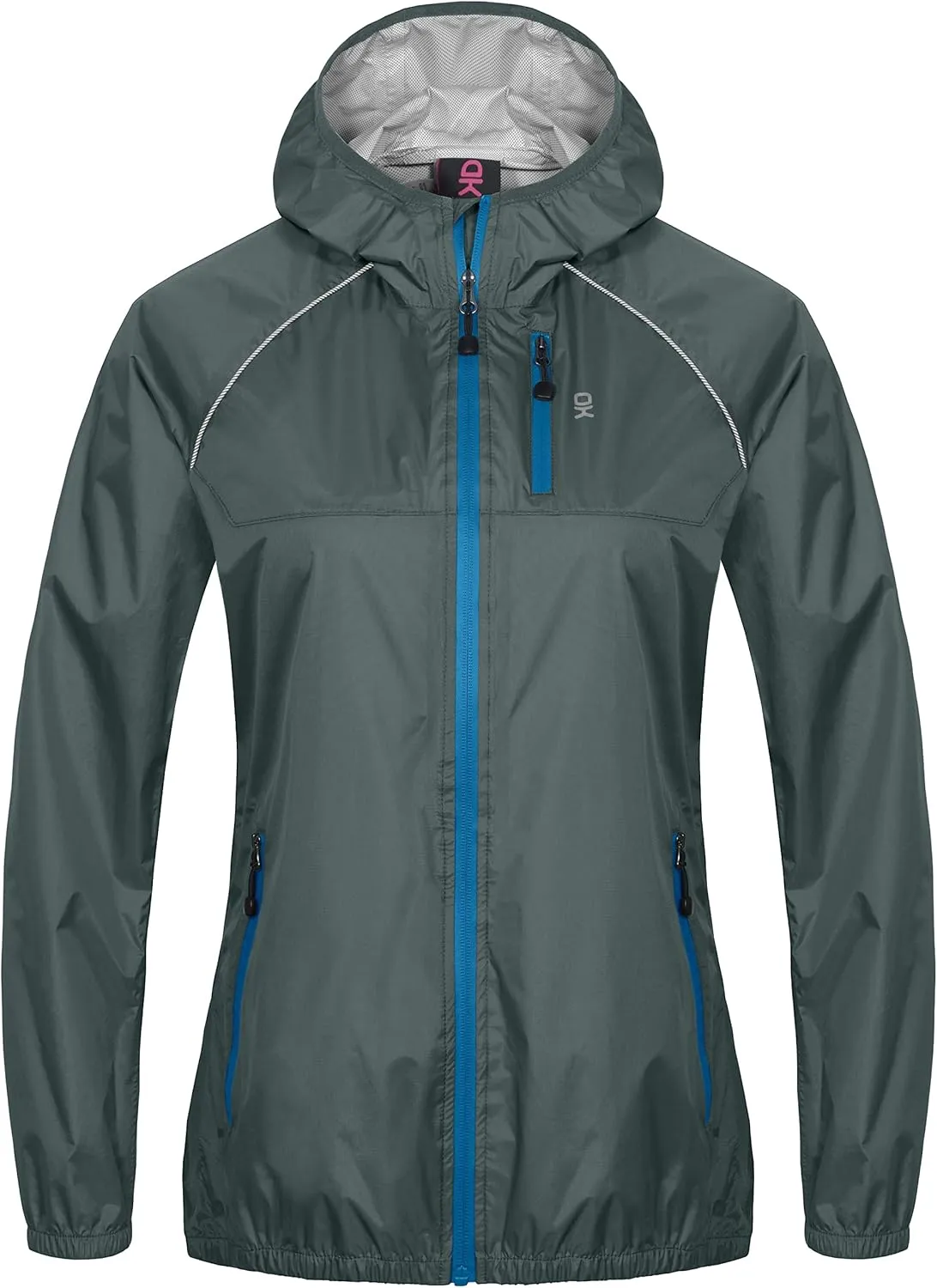 Little Donkey Andy Women's Lightweight Cycling Rain Jacket with Hood, Waterproof and Windproof, Packable