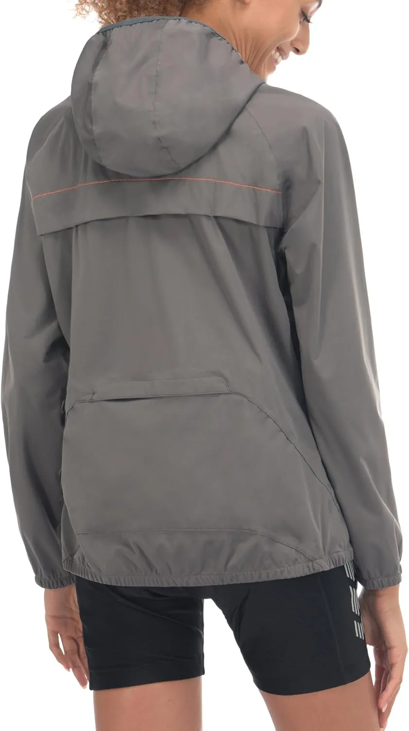 Little Donkey Andy Women's Lightweight Rain Cycling Stretch Jacket with Hood, Windproof and Waterproof, Ultralight Packable