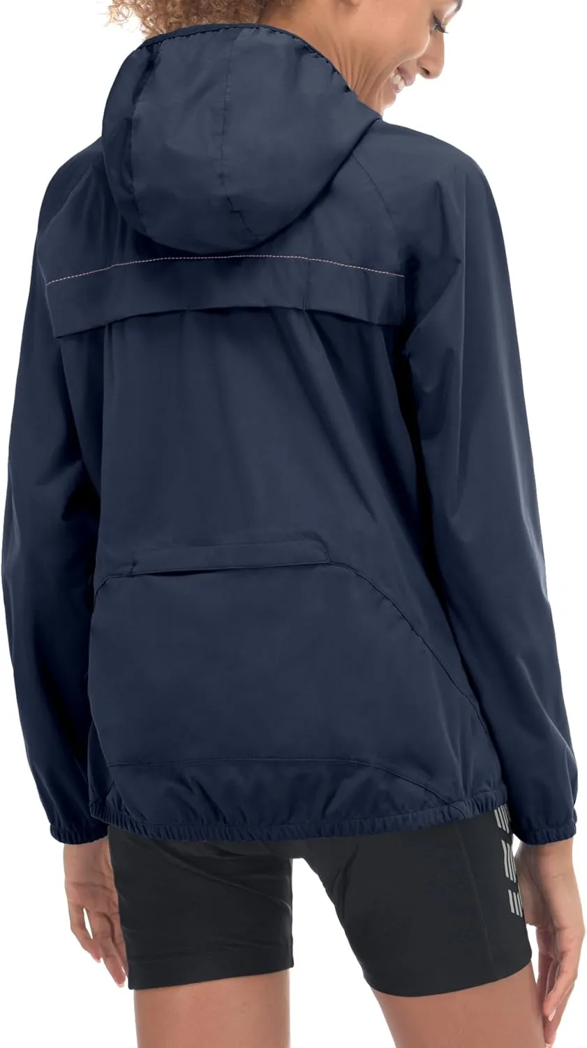 Little Donkey Andy Women's Lightweight Rain Cycling Stretch Jacket with Hood, Windproof and Waterproof, Ultralight Packable