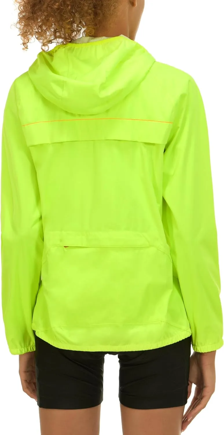 Little Donkey Andy Women's Lightweight Rain Cycling Stretch Jacket with Hood, Windproof and Waterproof, Ultralight Packable