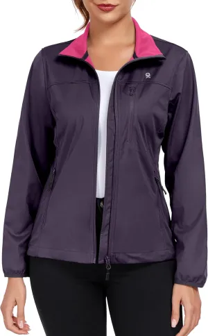 Little Donkey Andy Women's Lightweight Softshell Jacket Windbreaker for Hiking Running Golf Travel, Windproof, Waterproof