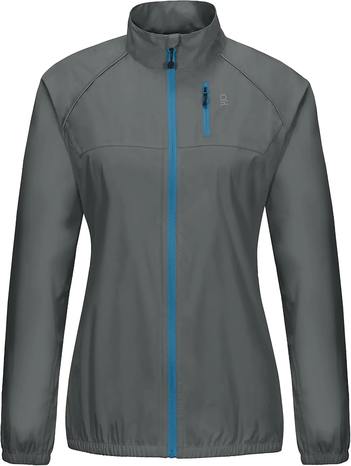 Little Donkey Andy Women's Lightweight Waterproof Cycling Running Stretch Jacket, Ultralight Windbreaker, Packable Gray Size XL