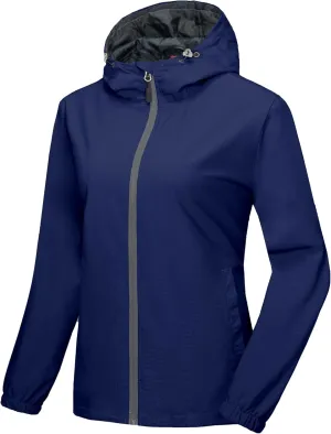 Little Donkey Andy Women's Lightweight Windbreaker Jacket Breathable Windproof Jacket Hiking Running Golf UPF50 