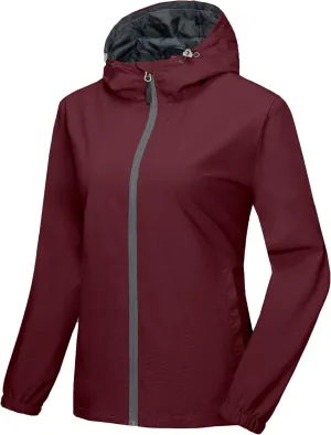 Little Donkey Andy Women's Lightweight Windbreaker Jacket Breathable Windproof Jacket Hiking Running Golf UPF50 