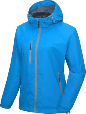 Little Donkey Andy Women's Lightweight Windbreaker Zip Up Windproof Outerwear Jacket for Hiking Travel Cycling