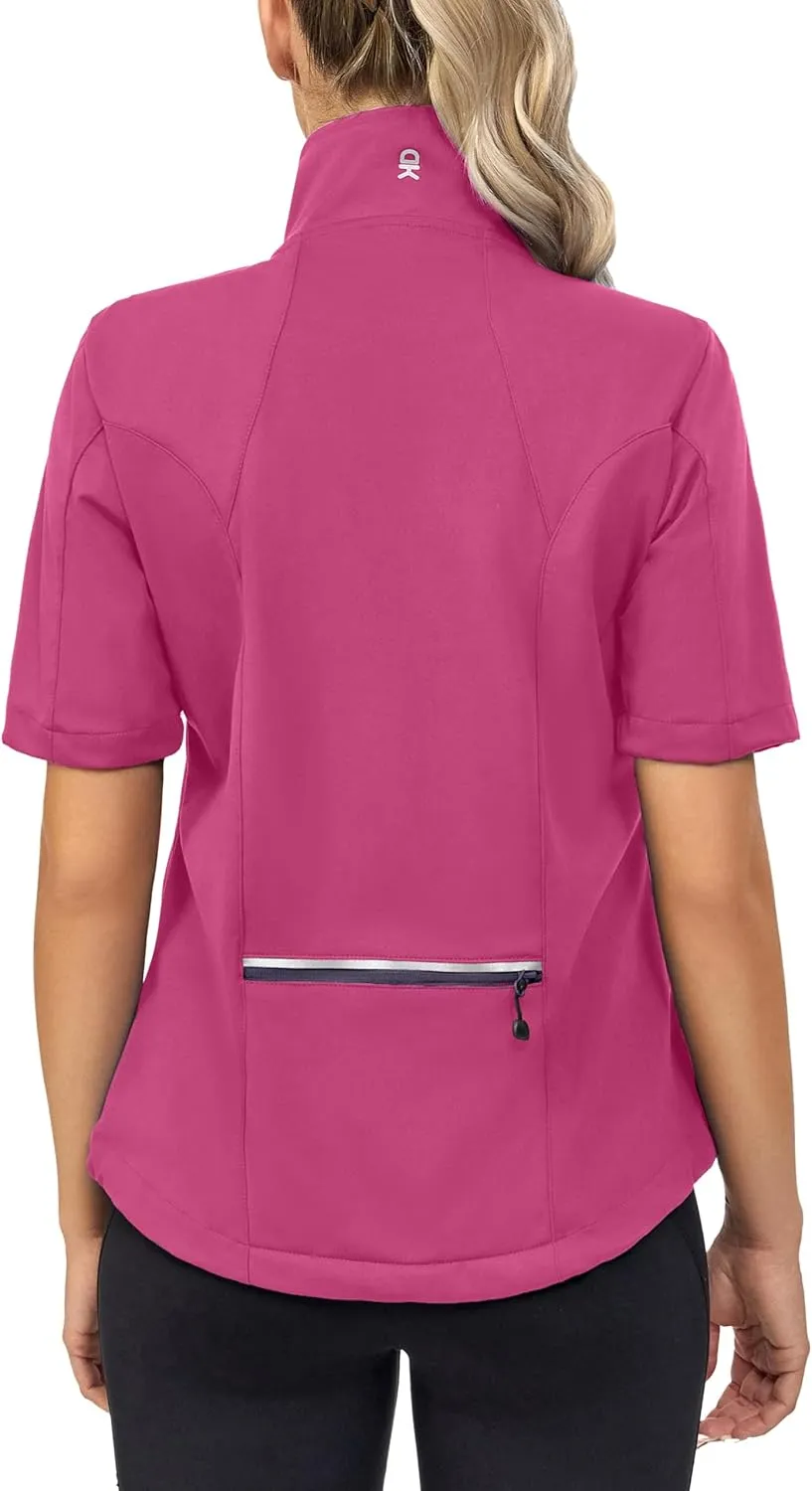 Little Donkey Andy Women's Short Sleeve Jacket Windproof Lightweight Vest for Golf Hiking Running