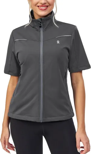 Little Donkey Andy Women's Short Sleeve Jacket Windproof Lightweight Vest for Golf Hiking Running