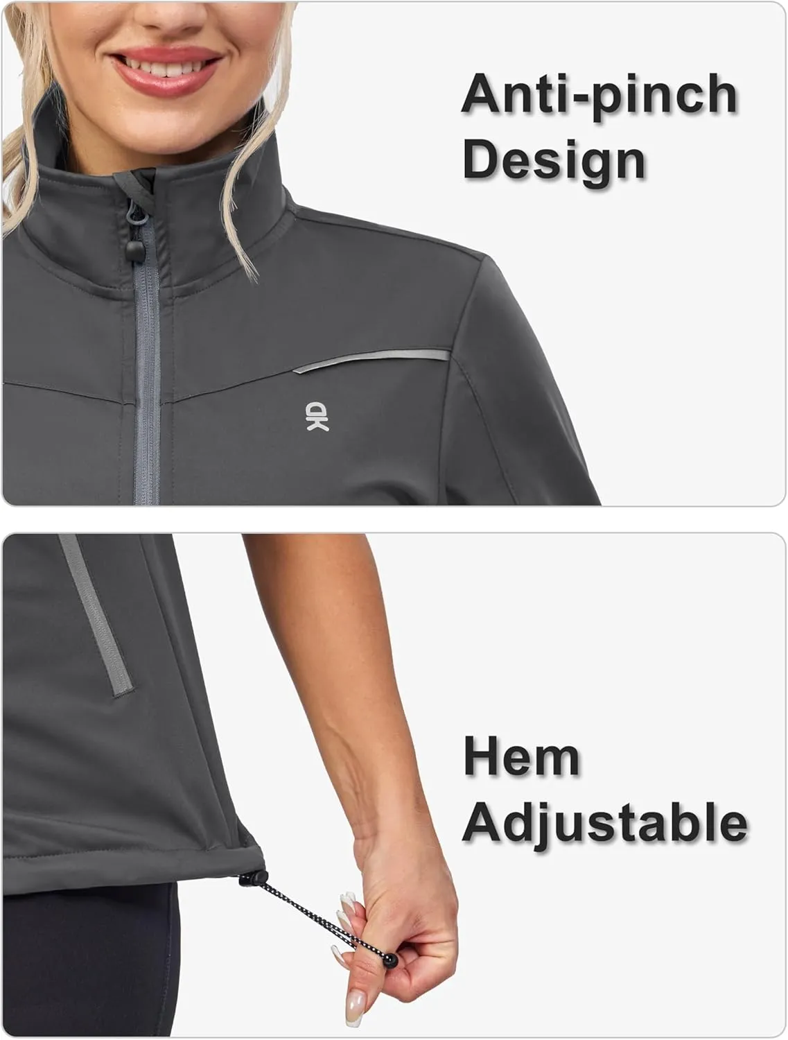 Little Donkey Andy Women's Short Sleeve Jacket Windproof Lightweight Vest for Golf Hiking Running