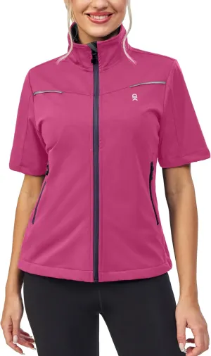 Little Donkey Andy Women's Short Sleeve Jacket Windproof Lightweight Vest for Golf Hiking Running