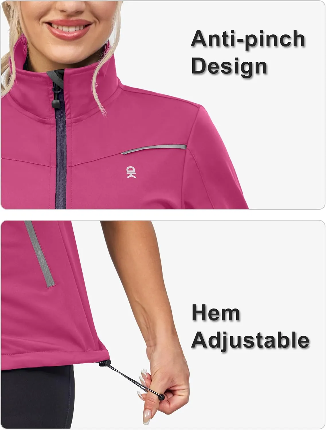 Little Donkey Andy Women's Short Sleeve Jacket Windproof Lightweight Vest for Golf Hiking Running