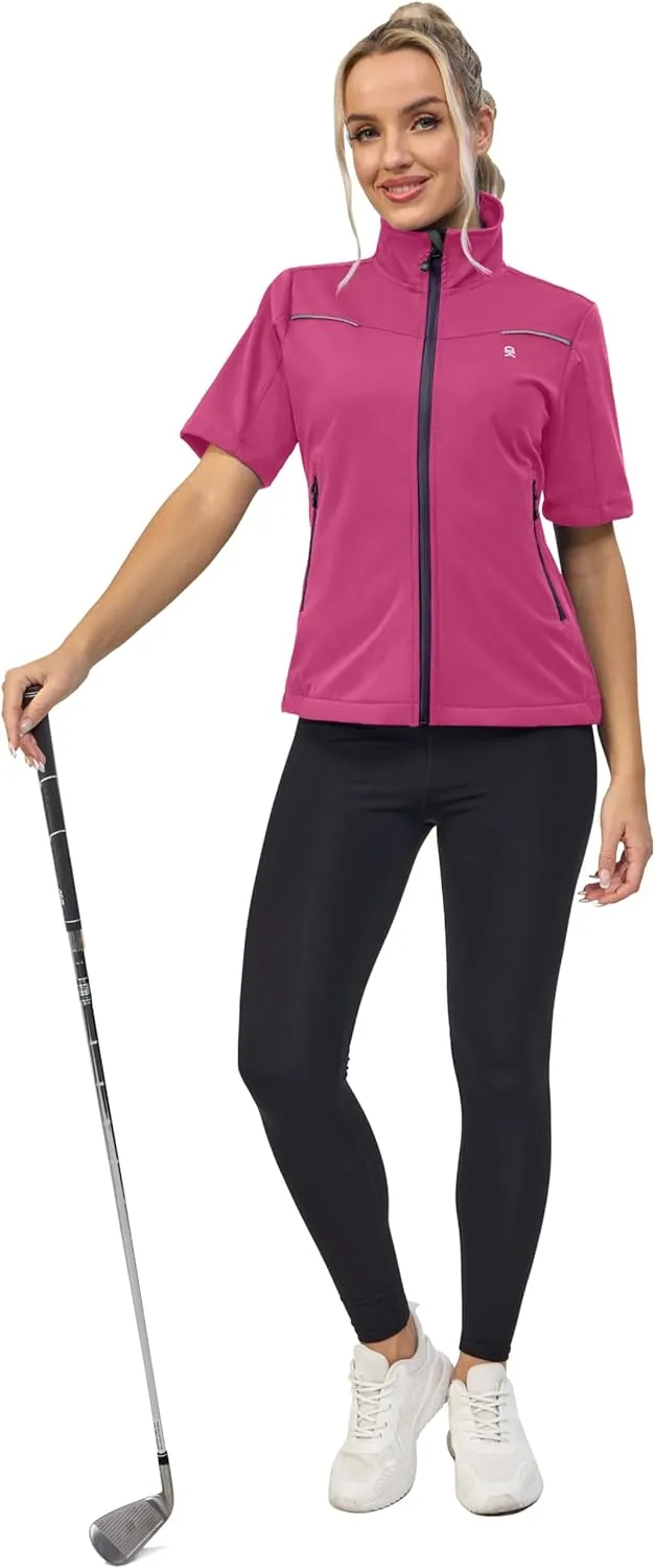 Little Donkey Andy Women's Short Sleeve Jacket Windproof Lightweight Vest for Golf Hiking Running