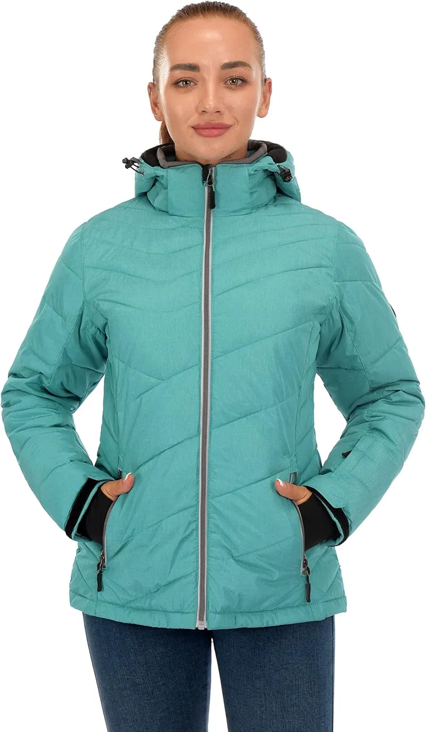 Little Donkey Andy Women's Warm Windproof Ski Insulated Jacket Water Repellent Winter Snowboarding Snow Coat