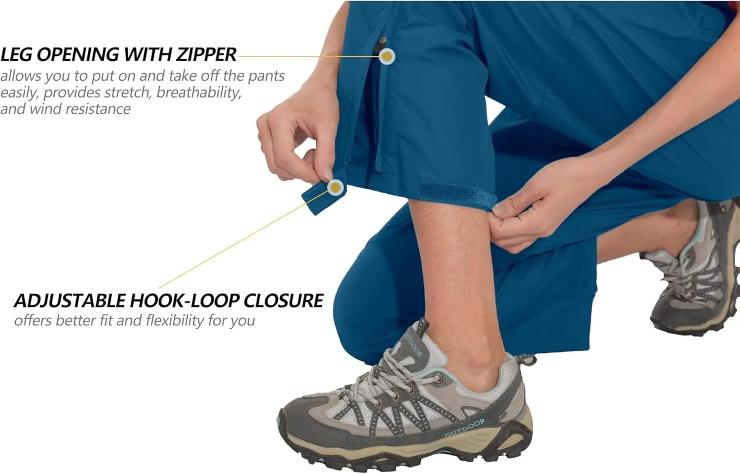 Little Donkey Andy Women's Waterproof Rain Over Pants Hiking Breathable Lightweight Rainproof Pants