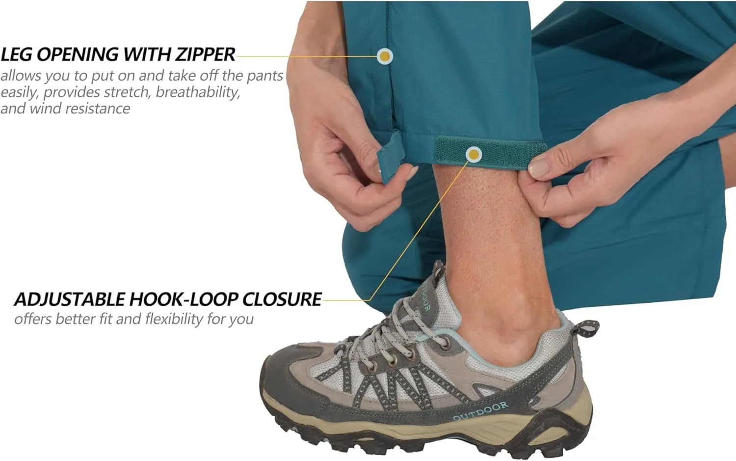 Little Donkey Andy Women's Waterproof Rain Over Pants Hiking Breathable Lightweight Rainproof Pants