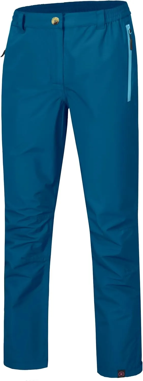 Little Donkey Andy Women's Waterproof Rain Over Pants Hiking Breathable Lightweight Rainproof Pants