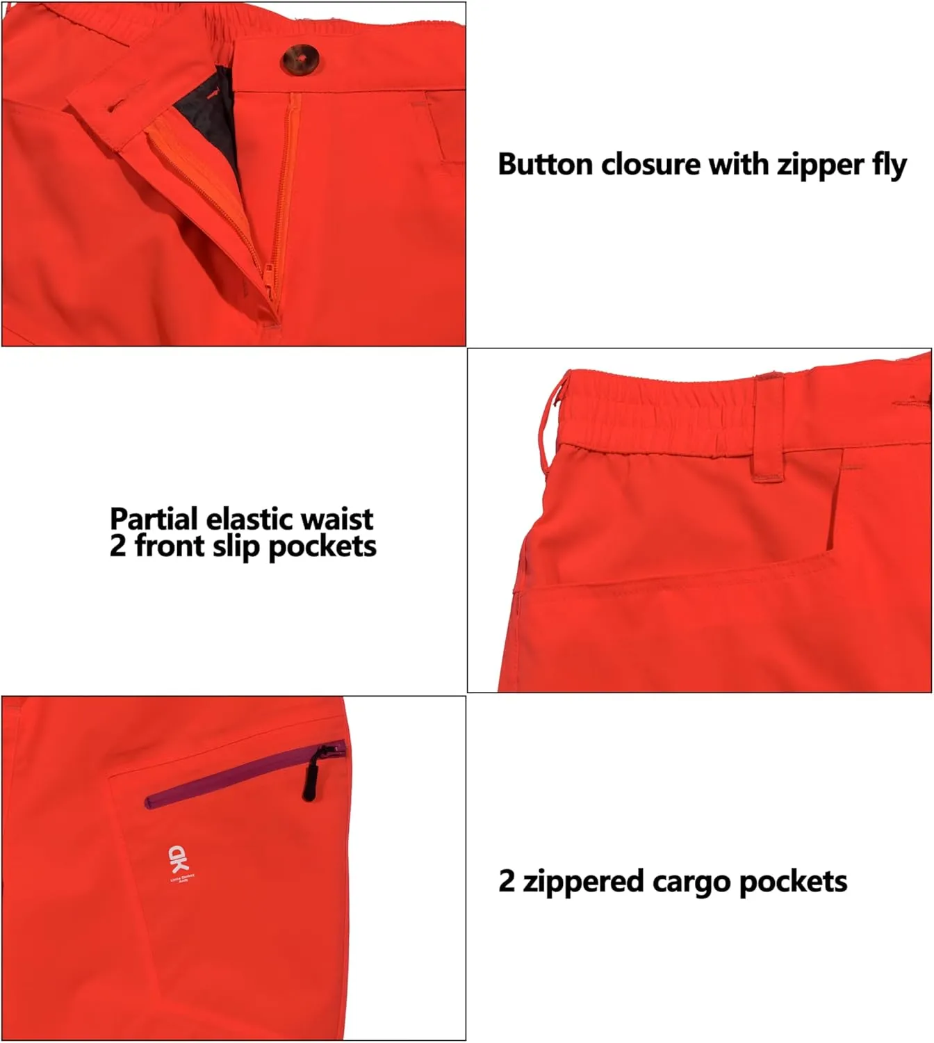 Little Donkey Andy Women's Waterproof Rain Pants Lightweight Breathable Rainproof Pants for Outdoor Hiking Golf