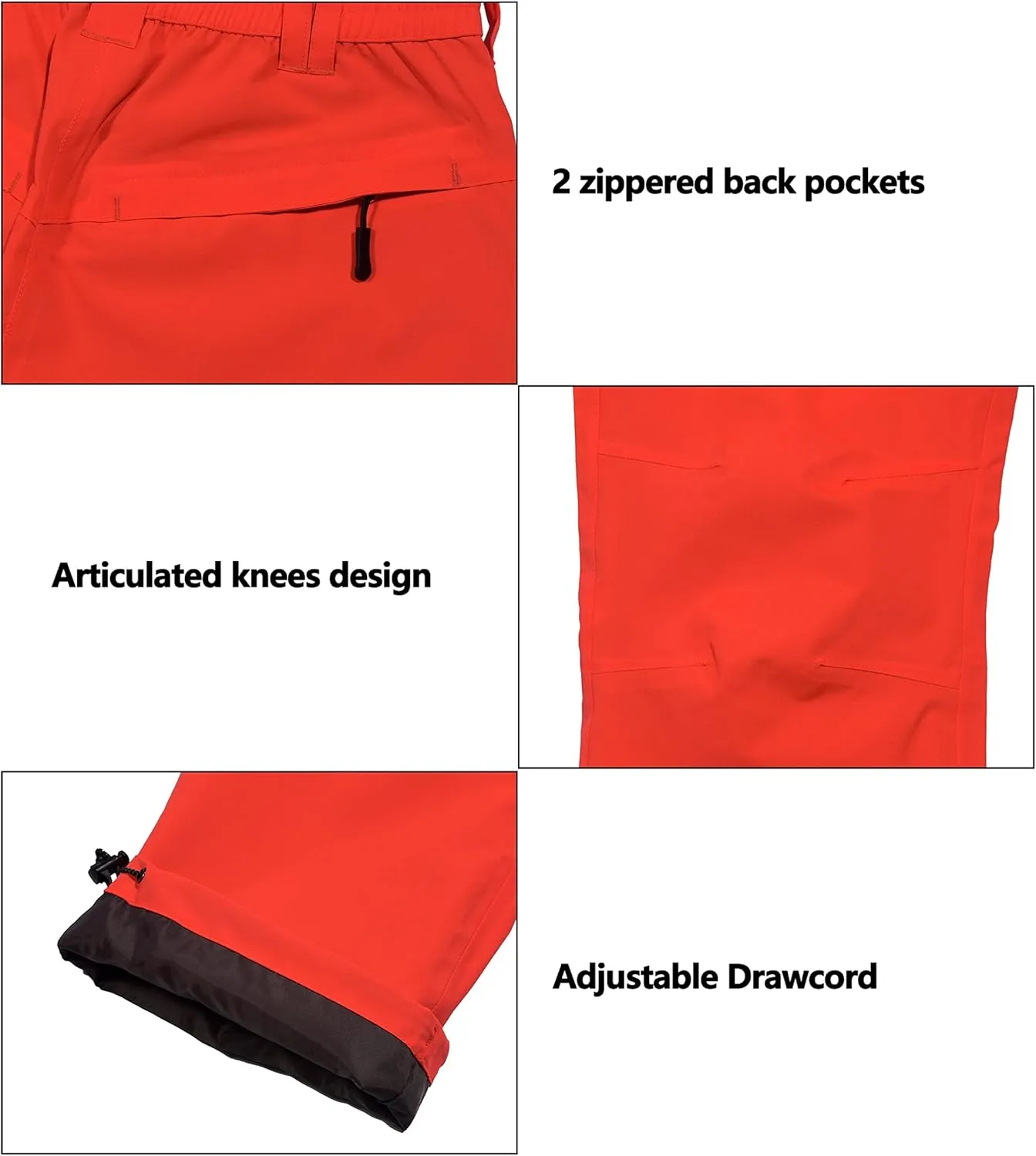 Little Donkey Andy Women's Waterproof Rain Pants Lightweight Breathable Rainproof Pants for Outdoor Hiking Golf