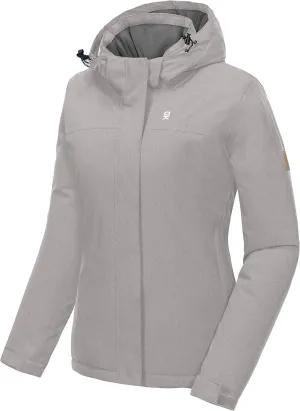 Little Donkey Andy Women's Waterproof Ski Snowboarding Jacket Windproof Warm Coat with Detachable Hood