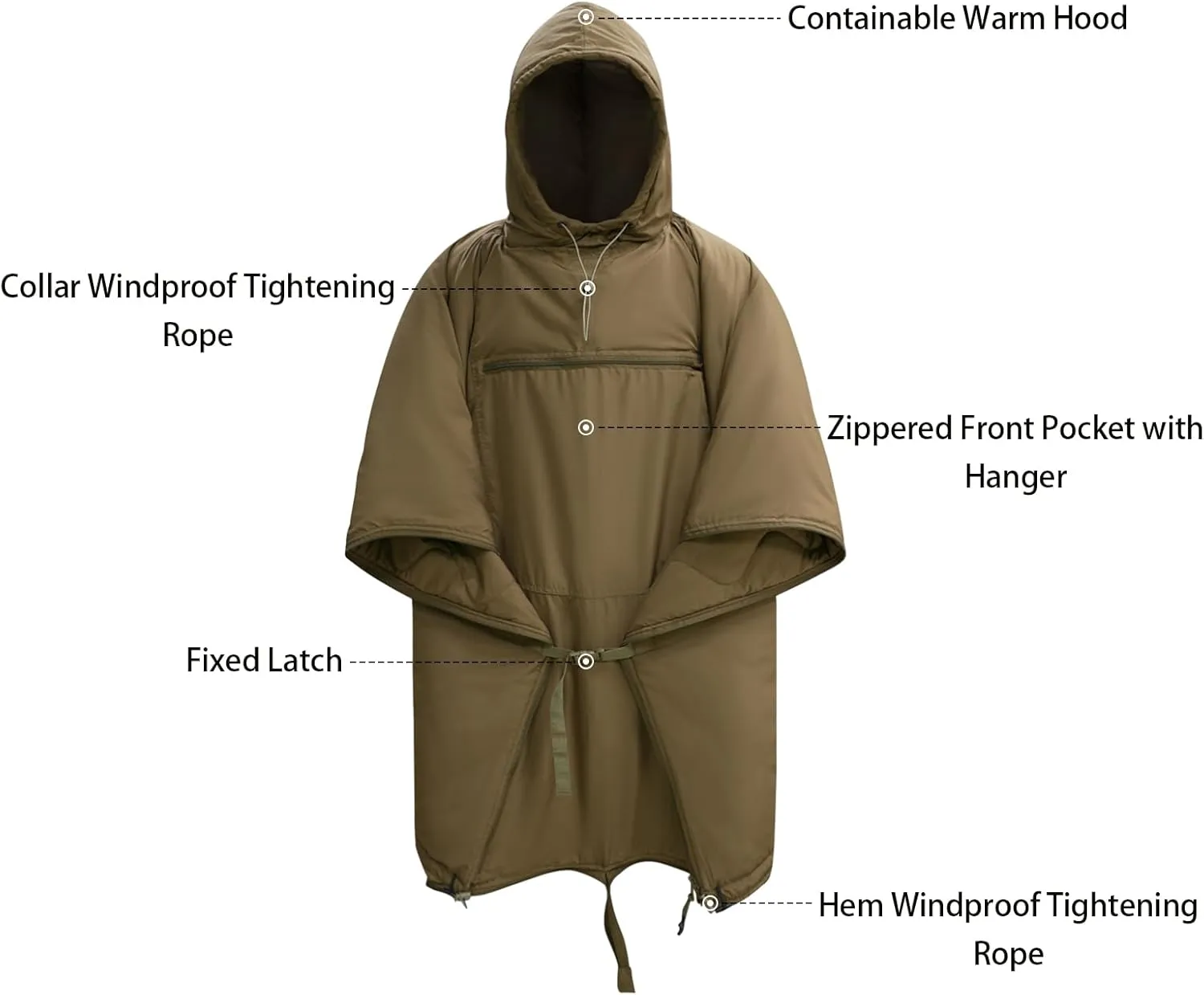 LOOGU Camo Blanket Waterproof Insulation Poncho Liner for Outdoor Camping, Hiking, Hunting, Survival, Backpacking, Picnicking