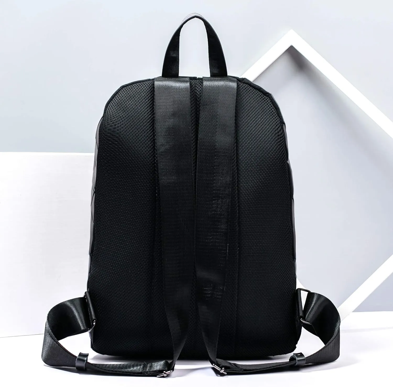 LorranTree Geometric Backpack Luminous Backpacks Holographic Reflective Bag Lumikay Bags Irredescent Rucksack Rainbow