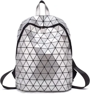 LorranTree Geometric Backpack Luminous Backpacks Holographic Reflective Bag Lumikay Bags Irredescent Rucksack Rainbow