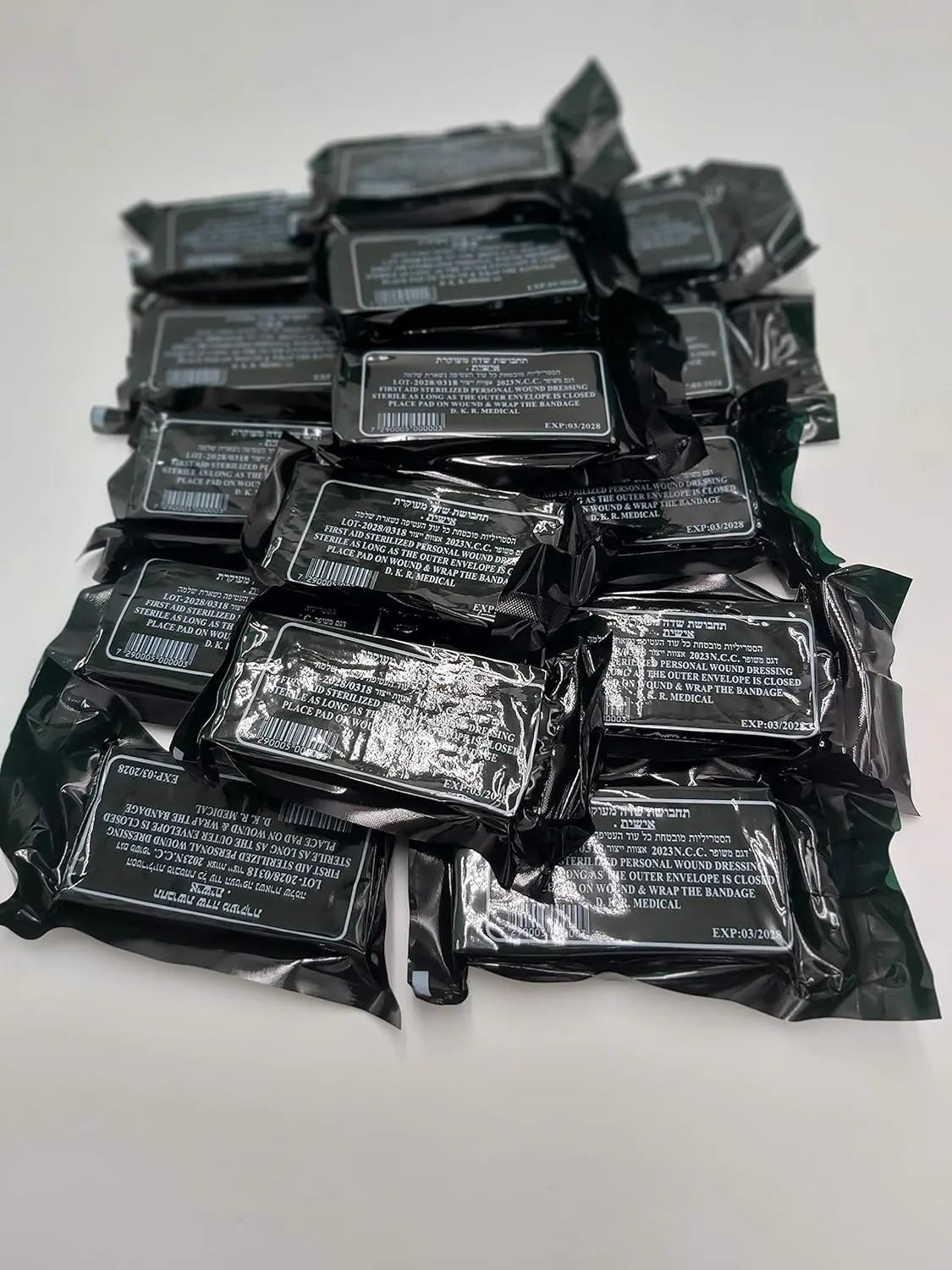 LOT 15 IDF Israeli Army Field Trauma Bandage Dressing Emergency IFAK Vacuum Seal