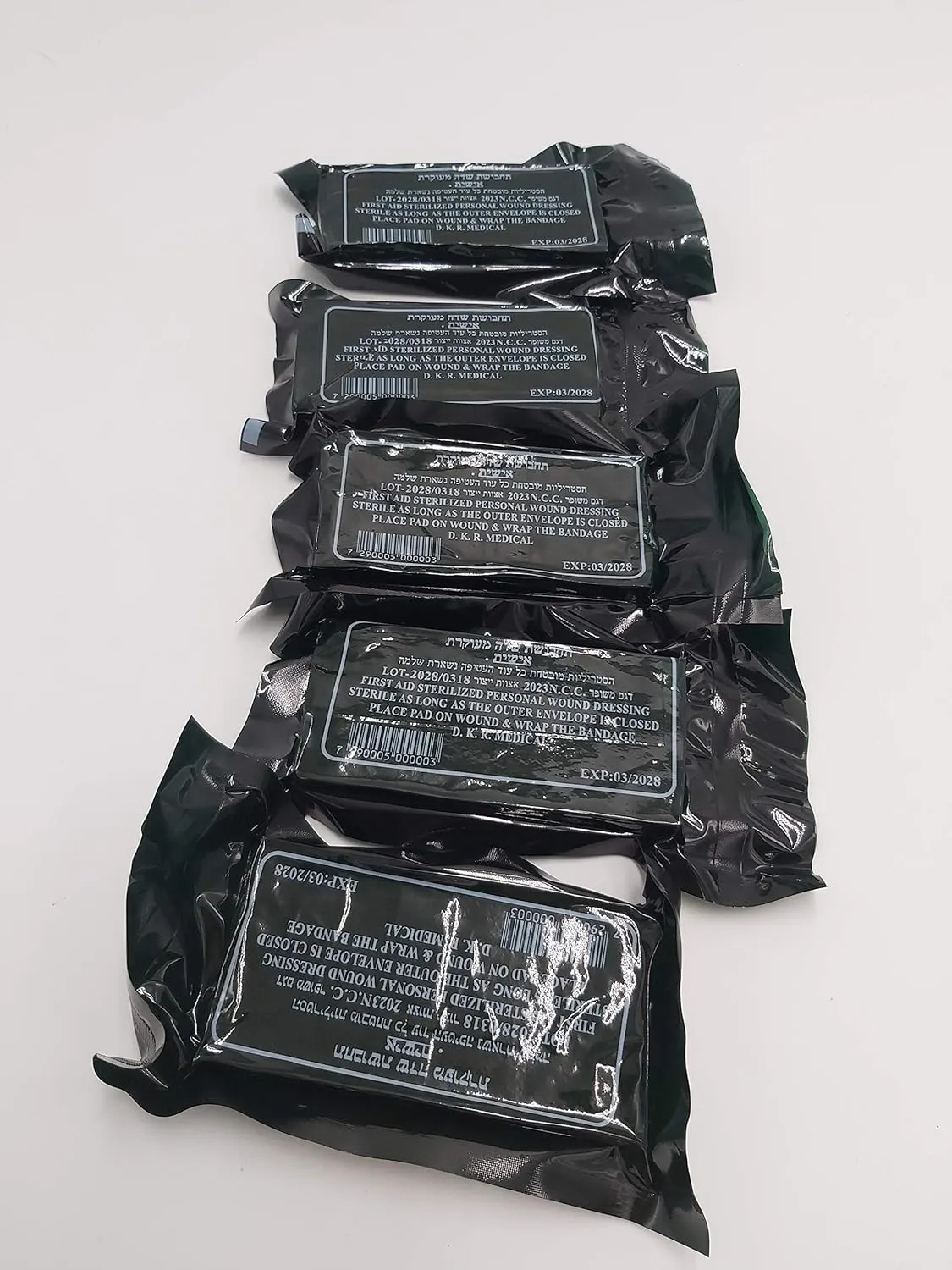 LOT 5 IDF Israeli Army Field Trauma Bandage Dressing Emergency IFAK Vacuum Seal