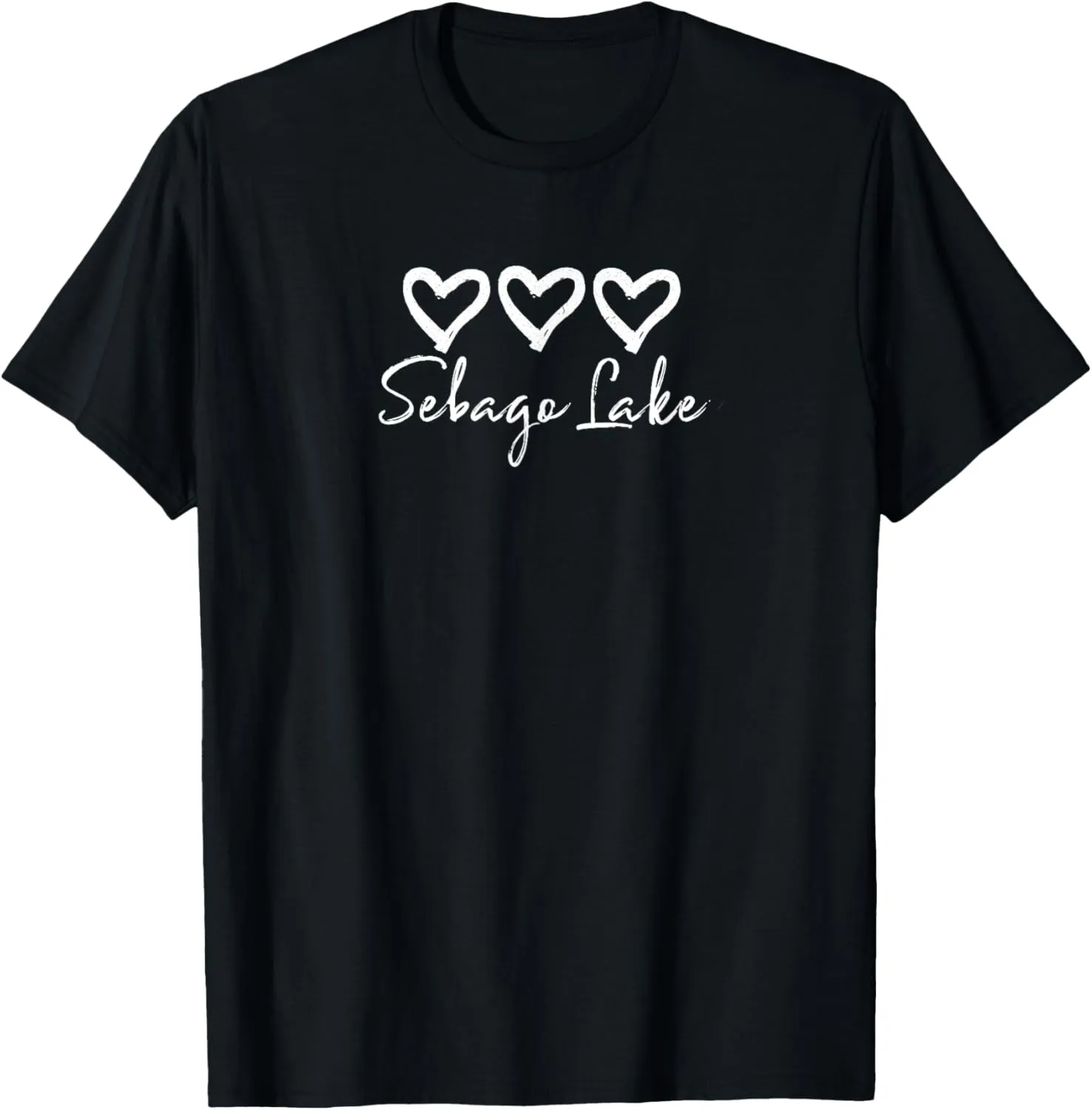 Love Heart Sebago Lake Maine Hearts Loves Camping Rustic T-Shirt