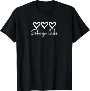 Love Heart Sebago Lake Maine Hearts Loves Camping Rustic T-Shirt