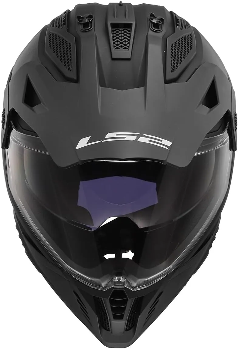 LS2 Helmets Blaze II Adventure Motorcycle Helmet W/SunShield (Matte Black - Medium)