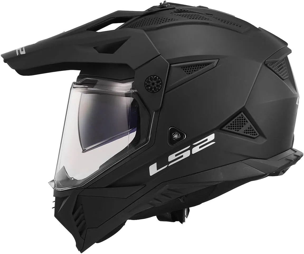LS2 Helmets Blaze II Adventure Motorcycle Helmet W/SunShield (Matte Black - Medium)