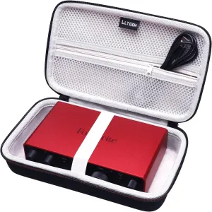 LTGEM EVA Hard Case for Focusrite Scarlett Solo / 2i2 (3rd or 4rd Gen) / 4i4 3rd Gen USB Audio Interface or MAONO USB Audio Interface - Travel Protective Carrying Storage Bag