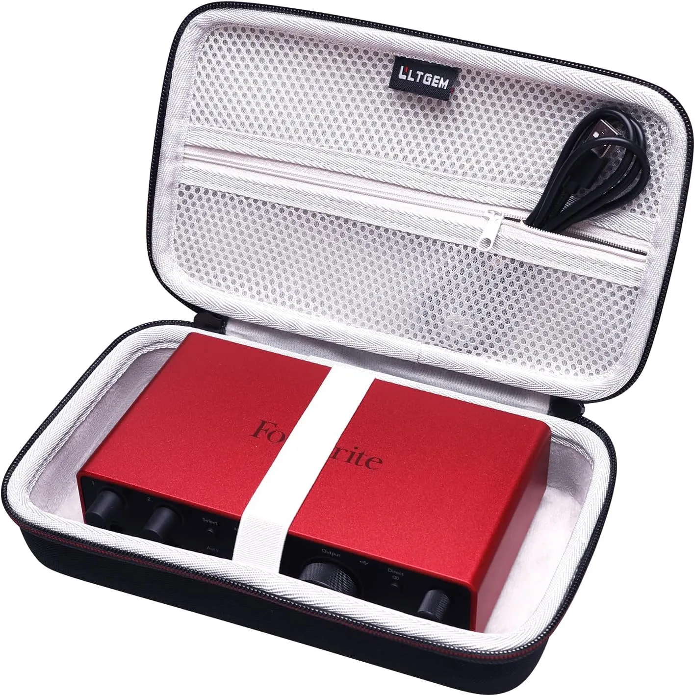 LTGEM EVA Hard Case for Focusrite Scarlett Solo / 2i2 (3rd or 4rd Gen) / 4i4 3rd Gen USB Audio Interface or MAONO USB Audio Interface - Travel Protective Carrying Storage Bag