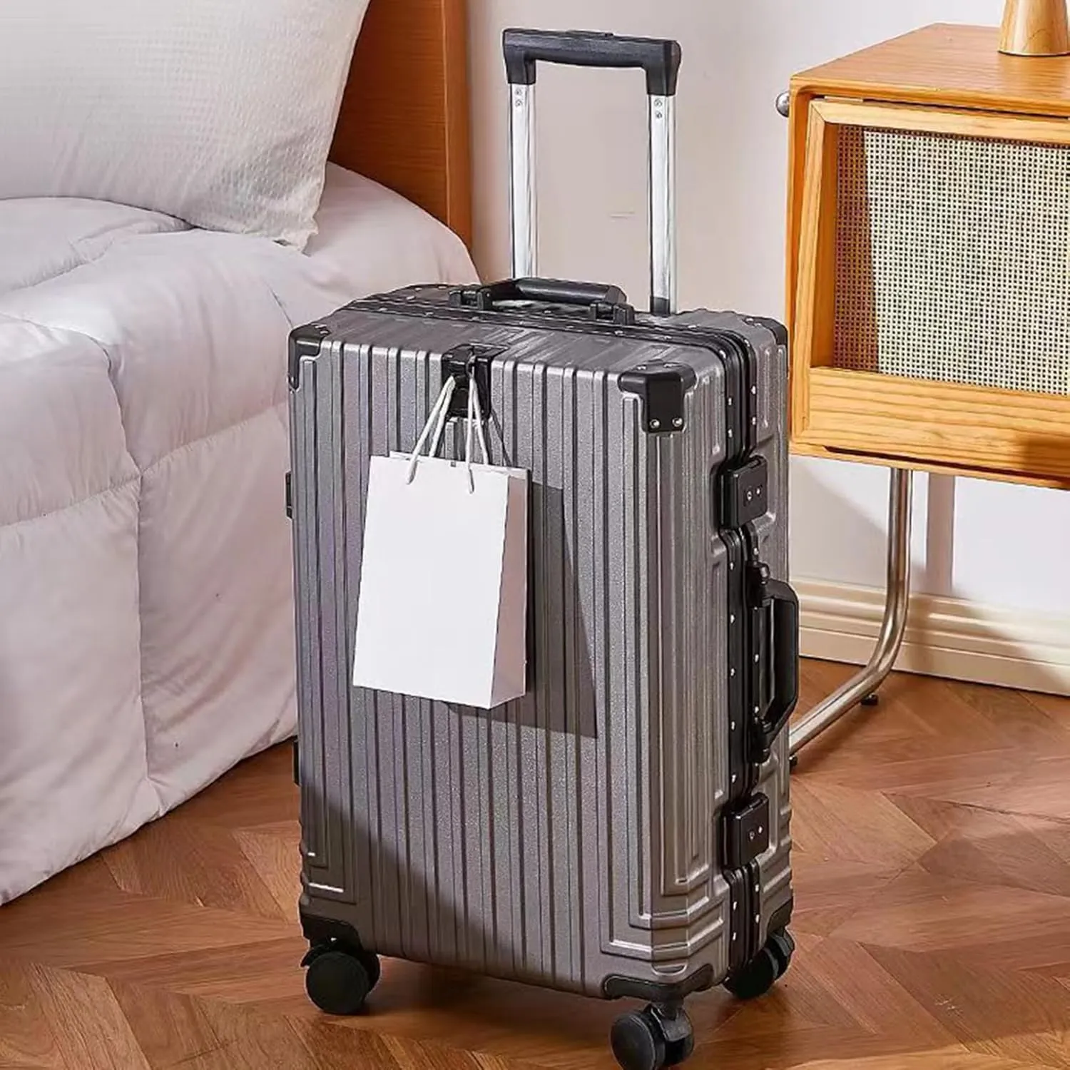 Luggage carrying bag, double casters, 360-degree rotation, carry-on boarding, travel, business trip storage, convenient carrying case e type, impact-resistant, anti-theft, large-capacity, fashion
