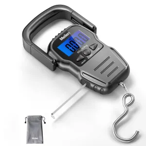 Luggage Scale, 110lb/50kg Luggage Weight Scale with Backlit LCD Display, Digital Fish Scale with Measuring Tape Portable Hanging Scale Suitcase Scale with Handle & Large Hook & 2 AAA Batties