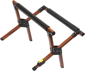 Luggage Stand, Folding Cooler Stand Frame, Camping Cooler Stand Aluminum Alloy Multipurpose Adjustable Luggage Rack Suitcase Stand for Outdoor (Wood Grain Color)
