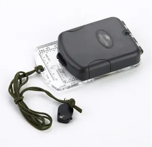 Luminous Flip Compass with LED Light Waterproof for Hiking Mountaineering Navigation Orienteering Outdoor Survival Kit