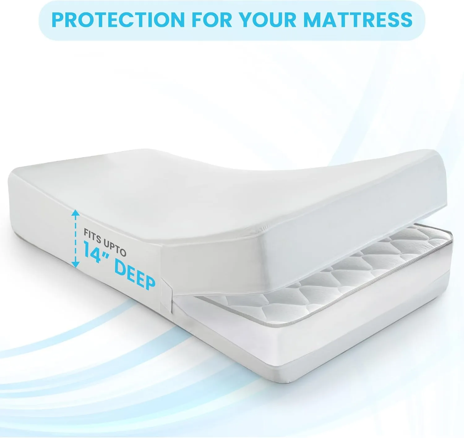LUX Décor Full Zipper Mattress Protector - 100% Waterproof Mattress Encasement Cover, Noiseless, Absorbent & Bed Bug Proof - 54x75