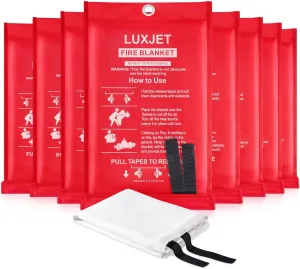 LUXJET Emergency Fire Blanket for Home, Kitchen, Camping, Boat, Car & Office, Amusement Building - Fiberglass Suppression