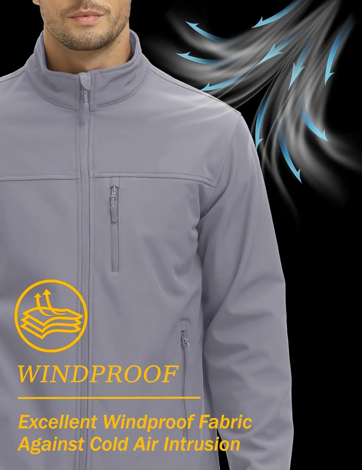 MAGCOMSEN Men's Tactical Jacket Fleece Lined Soft Shell Winter Jacket Lightweight Water Resistant Coats Outwear