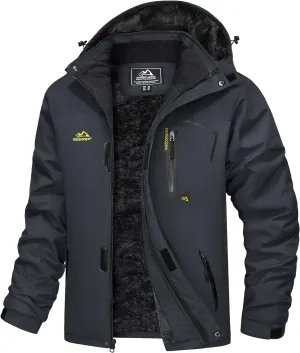 MAGCOMSEN Men's Winter Coats Water Resistant Ski Snow Jacket Warm Fleece Jacket Parka Raincoats With Multi-Pockets